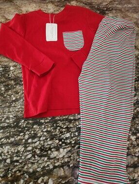Kids Red Striped Pocket Matching Set